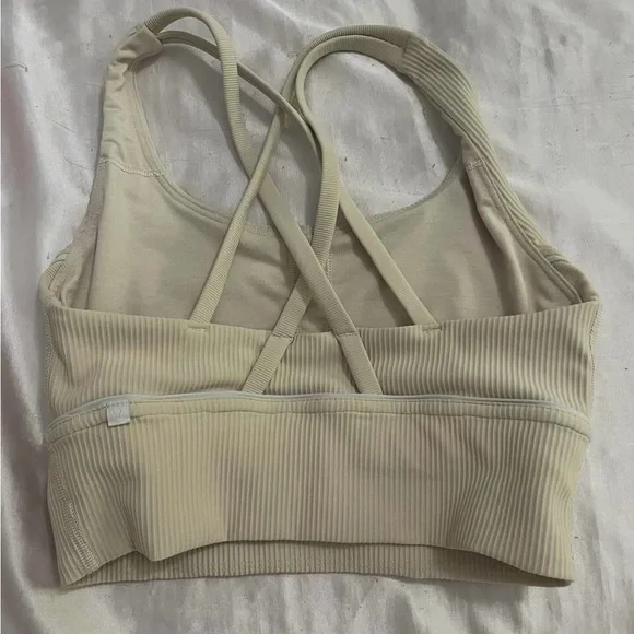 lululemon size 4 nude longline ribbed sports bra #lulu #activewear - Picture 2 of 4